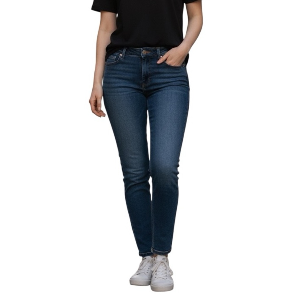 American Eagle Solid Blue Dark Wash High Rise Denim Jegging Skinny Jeans